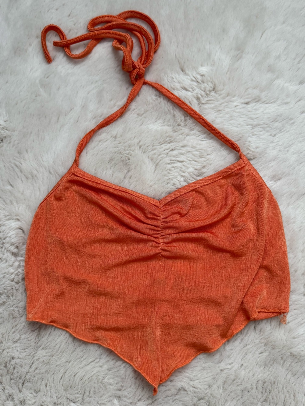 Orange Halter Crop Top